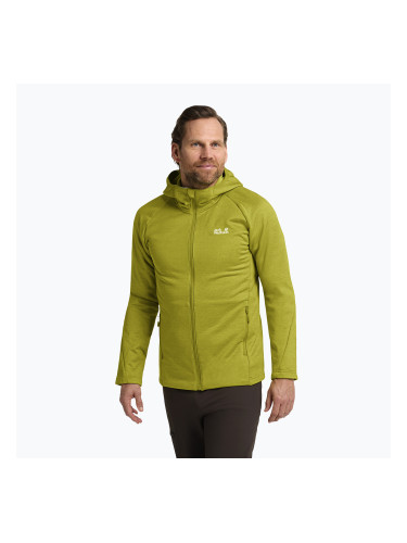 Мъжки суитшърт за трекинг Jack Wolfskin Peak District Hooded Full Zip chartreuse