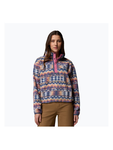 Дамски поларен суитшърт Columbia Helvetia II Printed Cropped Half Snap sea salt/retrotee