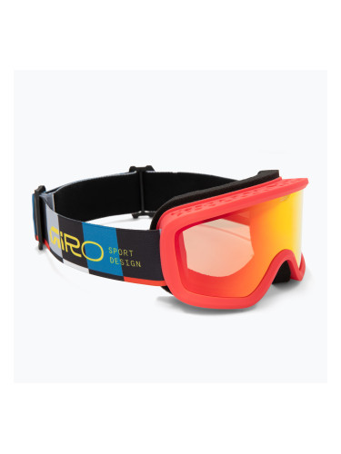 Детски скиорски очила Giro Chico 2.0 Jr black blocks/amber scarlet