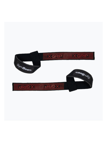 Ремъци за вдигане на тежести GymBeam X-Grip black/red