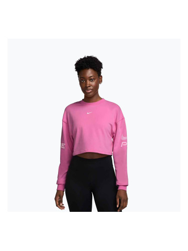 Дамски суитшърт за тренировка Nike Pro Dri-Fit Loose Crew-Neck playful pink/pink foam/white