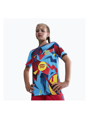 Детска футболна тениска Nike FC Barcelona Academy Pro SE Pre-Match university blue/opti yellow