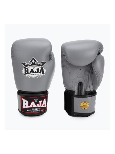 RAJA BOXING Единична стандартна естествена кожа сиви боксови ръкавици