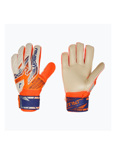 Детски вратарски ръкавици Reusch Attrakt Solid Junior shocking orange/energize blue