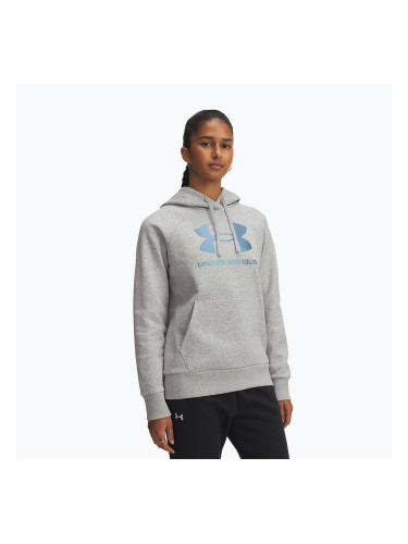 Дамски суитшърт Under Armour Rival Feelce Shimmer Hoody mod grey light heather/iridescent