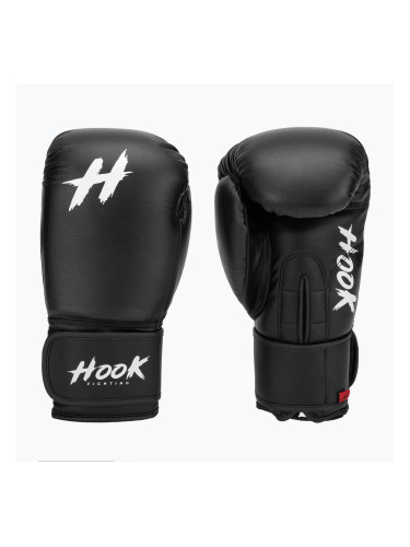 HOOK FIGHTING Готови за бой кожени боксови ръкавици черни