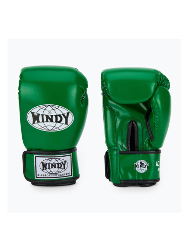 WINDY Classic Синтетична кожа зелени боксови ръкавици