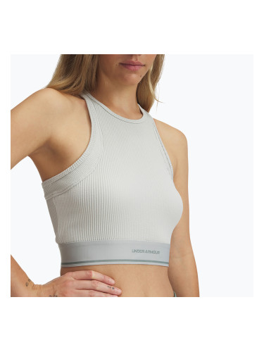 Дамски тренировъчен топ Under Armour Meridian Rib Branded Tank hydro green/silica green