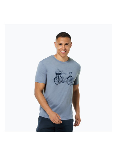 Мъжка термоактивна тениска super.natural Wander Wheel flint stone/blueberry