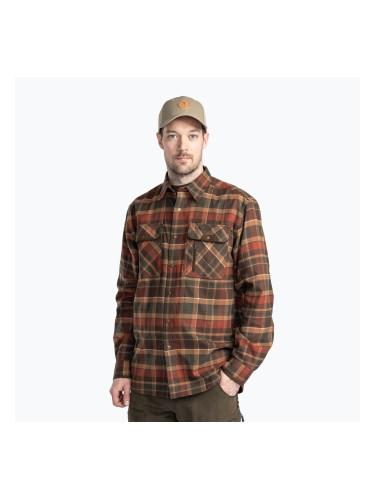 Мъжка риза Pinewood Prestwick Exclusive d.green/terracotta