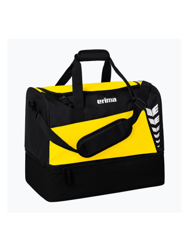 Спортна чанта ERIMA Six Wings Sports Bag With Bottom Compartment 35 l yellow/black