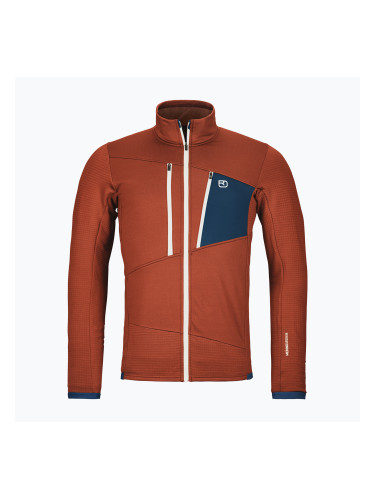 Мъжки суитшърт ORTOVOX Fleece Sweatshirt Grid clay orange
