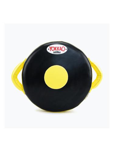 Кръгъл тренировъчен щит YOKKAO Round black/yellow
