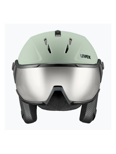 Ски каска UVEX Instinct Visor oxid green matt/mirror silver/smoke