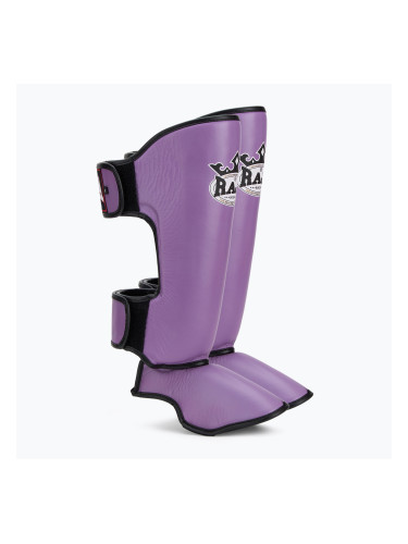 RAJA BOXING Олекотени предпазители за пищяли Истинска кожа лилави протектори за пищяли и стъпала