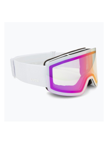 Скиорска маска UVEX Provoqe V white matt/vario pink mirror