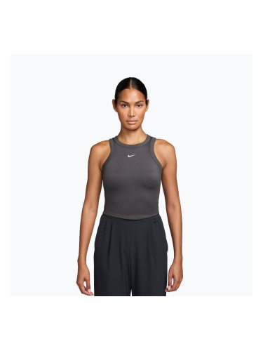 Дамска тениска Nike One Fitted Dri-Fit Cropped Tank thunder grey/white
