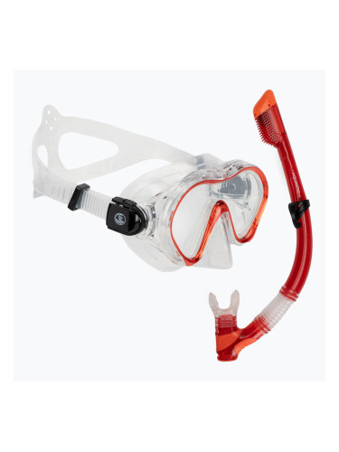 Комплект за гмуркане AQUASTIC Jetty маска + шнорхел червен