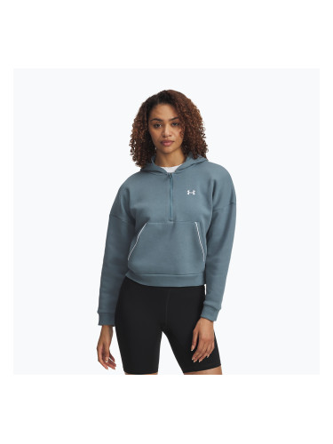Дамски суитшърт Under Armour Rival Fleece Piped HZ Hoodie jasper blue/white