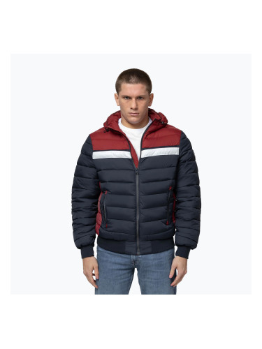 Мъжко зимно яке Pitbull Rubio Quilted Hooded dark navy/red