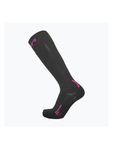 Дамски скиорски чорапи UYN Ski One Pure Snow black/pink