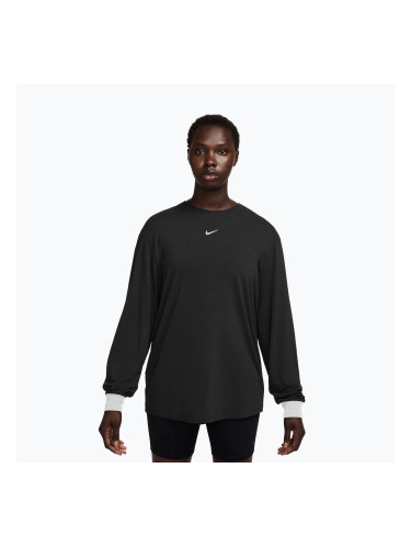 Дамска блуза с дълъг ръкав за тренировка Nike One Relaxed Dri-Fit black/white