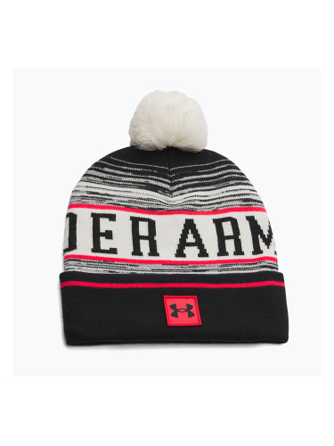 Мъжка зимна шапка Under Armour Halftime Pom Beanie stone/racer red/black