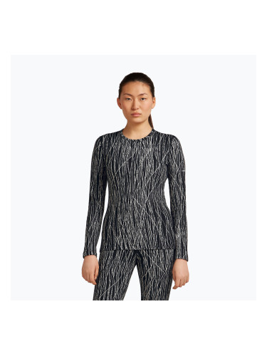 Дамска блуза с дълъг ръкав Icebreaker Merino 260 Tech Vertex Crewe Delta Lines AOP black/snow/j