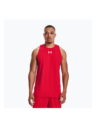 Мъжка баскетболна тениска Under Armour Baseline Cotton Tank red/white/white