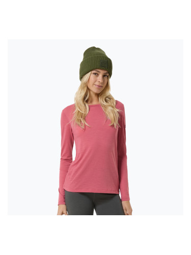 Дамска блуза с дълъг ръкав super.natural Little Heartwood mauwewood/white stone