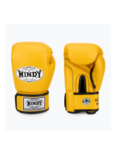 WINDY Classic Синтетична кожа жълти боксови ръкавици