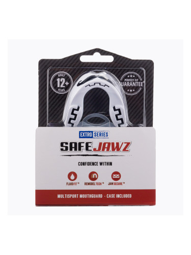 SAFEJAWZ Протектор за челюсти от серия Extro, черен и бял SJMOA