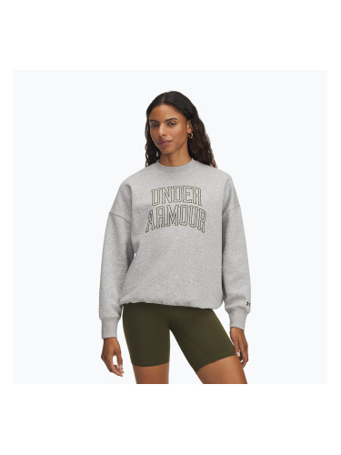 Дамски суитшърт Under Armour Rival Fleece Varsity Crew halo grey light heather/expedition green