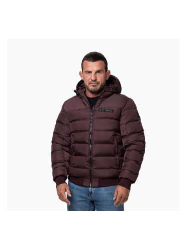 Мъжко зимно яке Pitbull Dillon Quilted Hooded burgundy