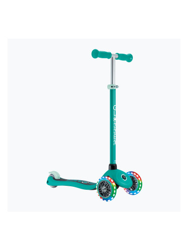 Globber Primo Lights тъмно изумрудено зелен детски триколесен скутер