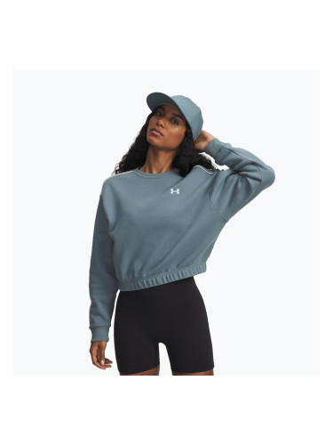 Дамски суитшърт Under Armour Rival Fleece Piped Crew jasper blue/white