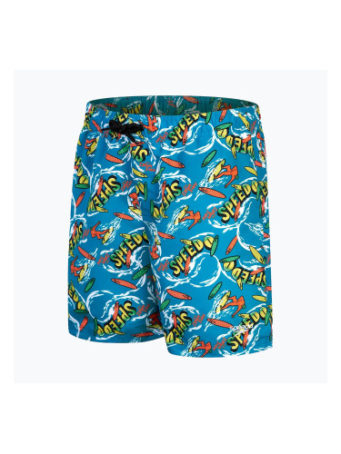 Детски къси панталони за плуване с печат 15" Bolt/ярко жълто/също/зелено