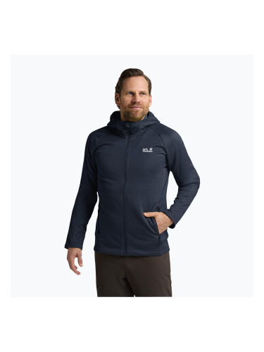 Мъжки суитшърт за трекинг Jack Wolfskin Peak District Hooded Full Zip midnight sky