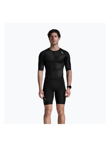 Мъжки гащеризон за триатлон 2XU Core Sleeved black/white