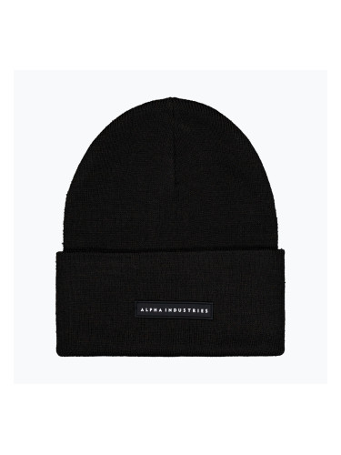 Шапка Alpha Industries Rubber Logo Beanie black