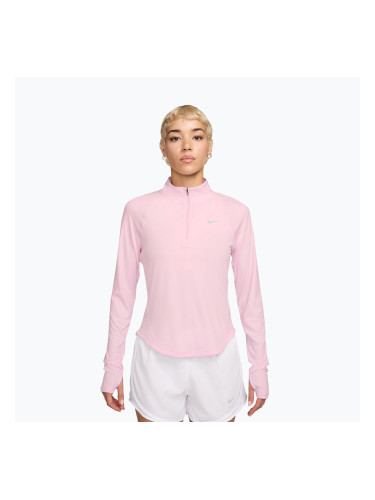 Дамска блуза с дълъг ръкав за бягане Nike Tempo Swoosh Run Dri-Fit 1/4-Zip pink foam/white
