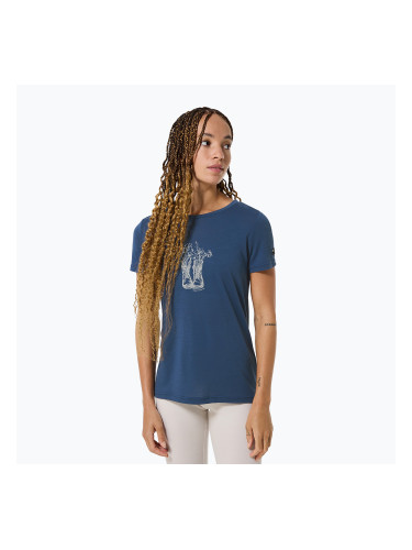 Дамска тениска super.natural Flower Boots Tee ocean blue/feather grey