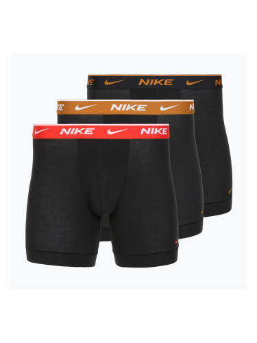 Мъжки боксерки Nike Everyday Cotton Stretch 3 чифта черни light crimsn/desrt ochre/черен колан
