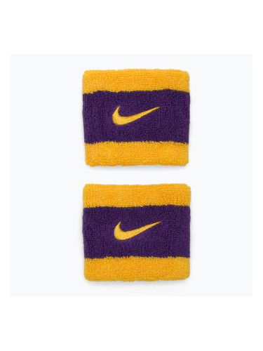 Лента за глава Nike Swoosh Wristbands university gold/court purple/university gold
