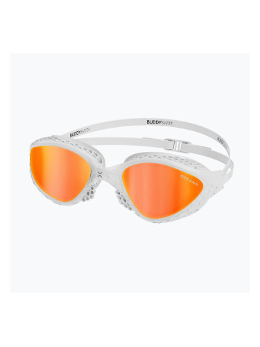 Огледални очила за плуване BuddySwim OzeanX Mirror white / orange