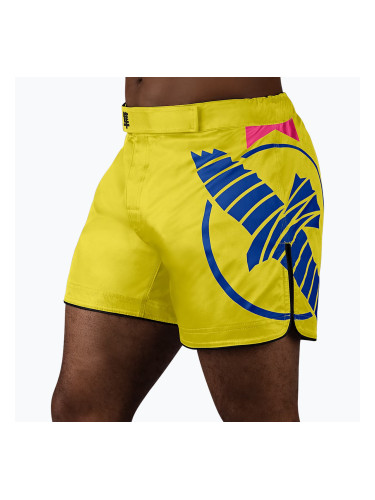 Мъжки тренировъчни шорти Hayabusa Icon Mid-Thigh MMA yellow/blue