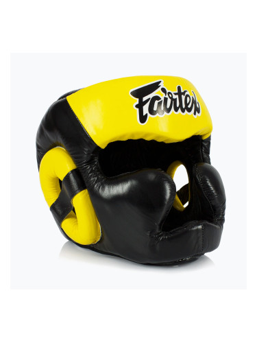 Боксова каска Fairtex Diagonal Vision Sparring - Full Head Coverage black/yellow