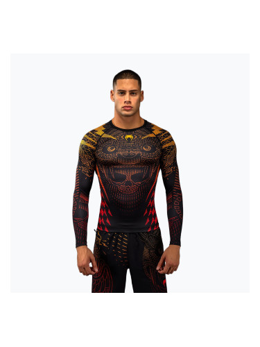 Мъжки рашгард с дълъг ръкав Venum Quetzal Fury Rashguard black/fury red/tangerine