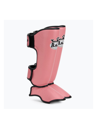 RAJA BOXING Олекотени протектори за пищяли от естествена кожа розови протектори за пищяли и стъпала