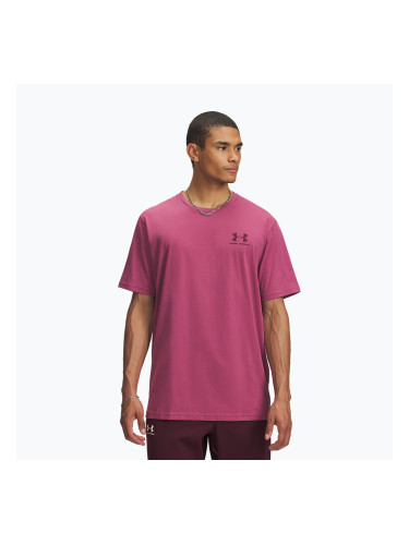 Мъжка тениска Under Armour Sportstyle Left Chest fuchsia dusk/dark maroon